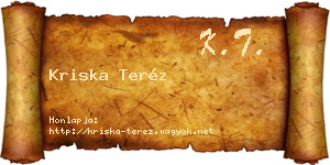 Kriska Teréz névjegykártya